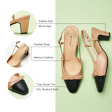 Bow Detail Colorblock Slingback Pumps (Jessica B)