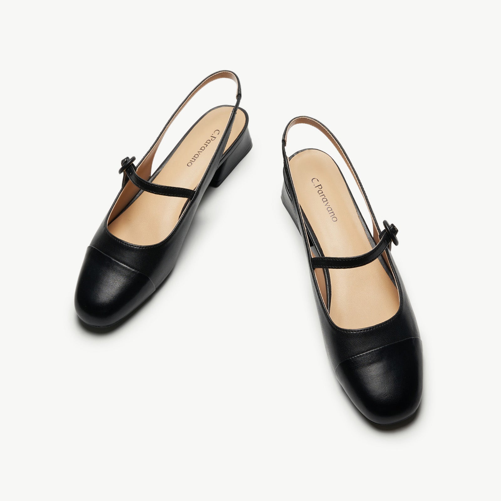 Cape Toe Block Heel Slingbacks(Kara F)