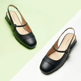 Cape Toe Block Heel Slingbacks(Kara F)