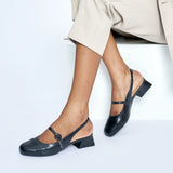Cape Toe Block Heel Slingbacks(Kara F)
