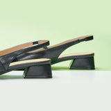 Cape Toe Block Heel Slingbacks(Kara F)