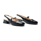 Cape Toe Block Heel Slingbacks(Kara F)
