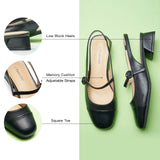 Cape Toe Block Heel Slingbacks(Kara F)