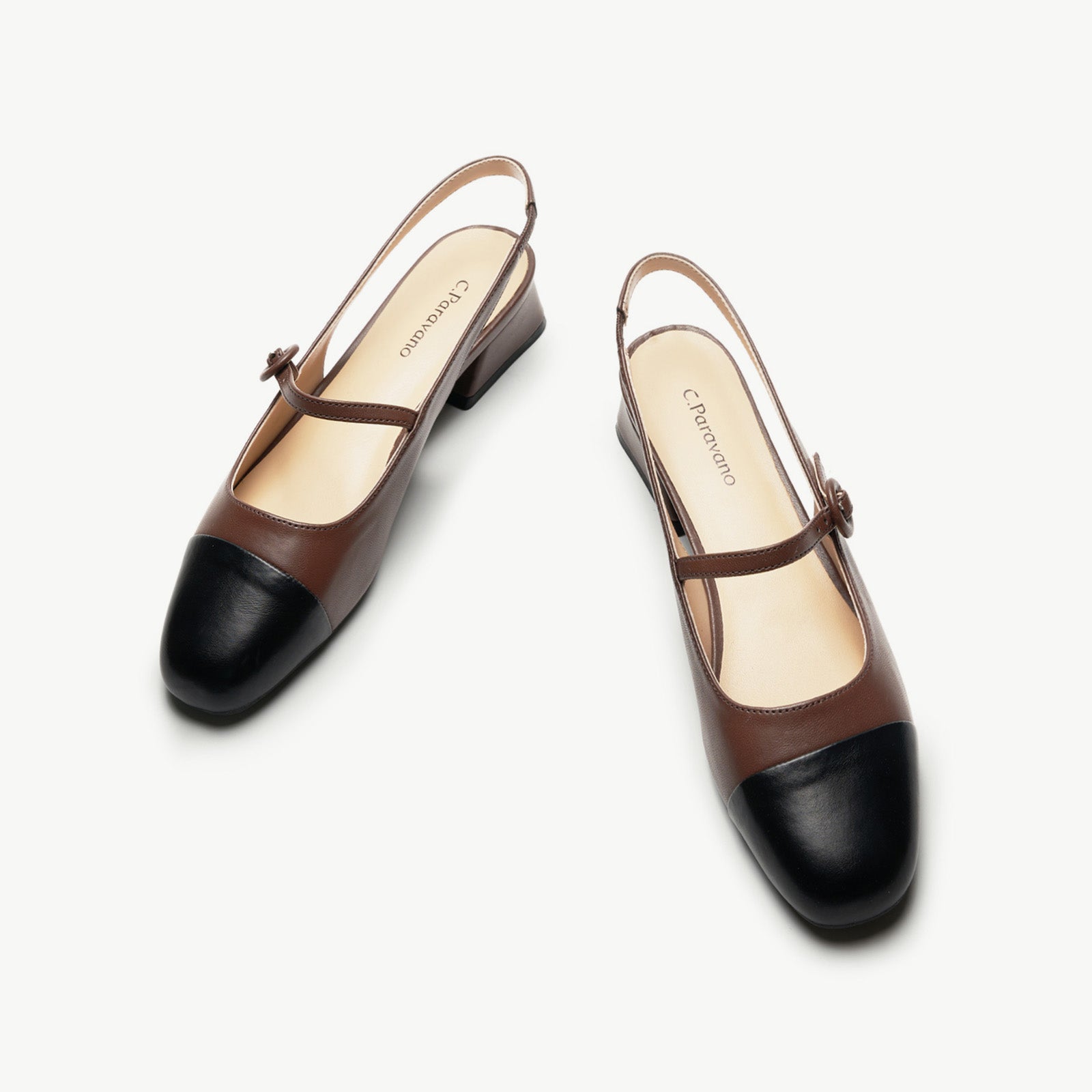 Cape Toe Block Heel Slingbacks(Kara F)