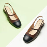 Cape Toe Block Heel Slingbacks(Kara F)