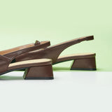 Cape Toe Block Heel Slingbacks(Kara F)