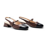 Cape Toe Block Heel Slingbacks(Kara F)