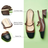 Cape Toe Block Heel Slingbacks(Kara F)