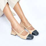 Cape Toe Block Heel Slingbacks(Kara F)