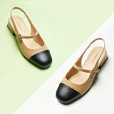 Cape Toe Block Heel Slingbacks(Kara F)