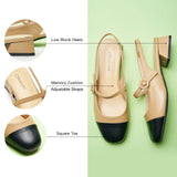 Cape Toe Block Heel Slingbacks(Kara F)