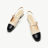 Cape Toe Block Heel Slingbacks(Kara F)