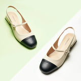 Cape Toe Block Heel Slingbacks(Kara F)