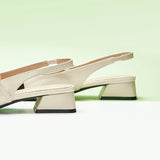 Cape Toe Block Heel Slingbacks(Kara F)