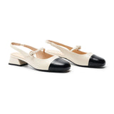 Cape Toe Block Heel Slingbacks(Kara F)