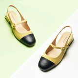 Cape Toe Block Heel Slingbacks(Kara F)