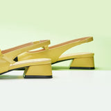 Cape Toe Block Heel Slingbacks(Kara F)