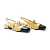 Cape Toe Block Heel Slingbacks(Kara F)