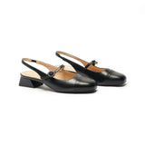 Cape Toe Block Heel Slingbacks(Kara F)