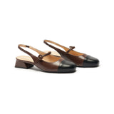 Cape Toe Block Heel Slingbacks(Kara F)