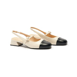 Cape Toe Block Heel Slingbacks(Kara F)