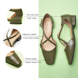 Square Toe Cross Strap Sandals（Alyssa E）