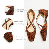 Square Toe Cross Strap Sandals（Alyssa E）