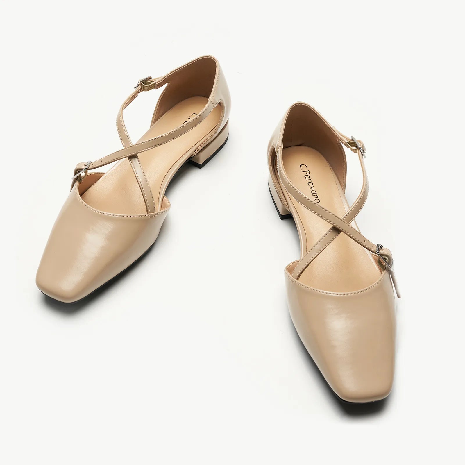 Square Toe Cross Strap Sandals（Alyssa E）