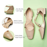 Square Toe Cross Strap Sandals（Alyssa E）