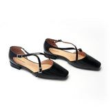 Square Toe Cross Strap Sandals（Alyssa E）