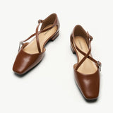 Square Toe Cross Strap Sandals（Alyssa E）