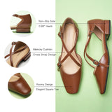 Square Toe Cross Strap Sandals（Alyssa E）