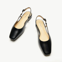 Square Toe Block Heel Slingback Sandals (Alyssa F)