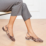 Square Toe Block Heel Slingback Sandals (Alyssa F)