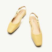 Square Toe Block Heel Slingback Sandals (Alyssa F)