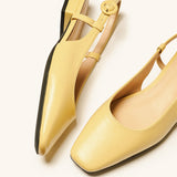 Square Toe Block Heel Slingback Sandals (Alyssa F)