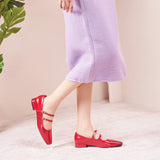 Double-Straps Block Heel Mary Jane (Alyssa A）