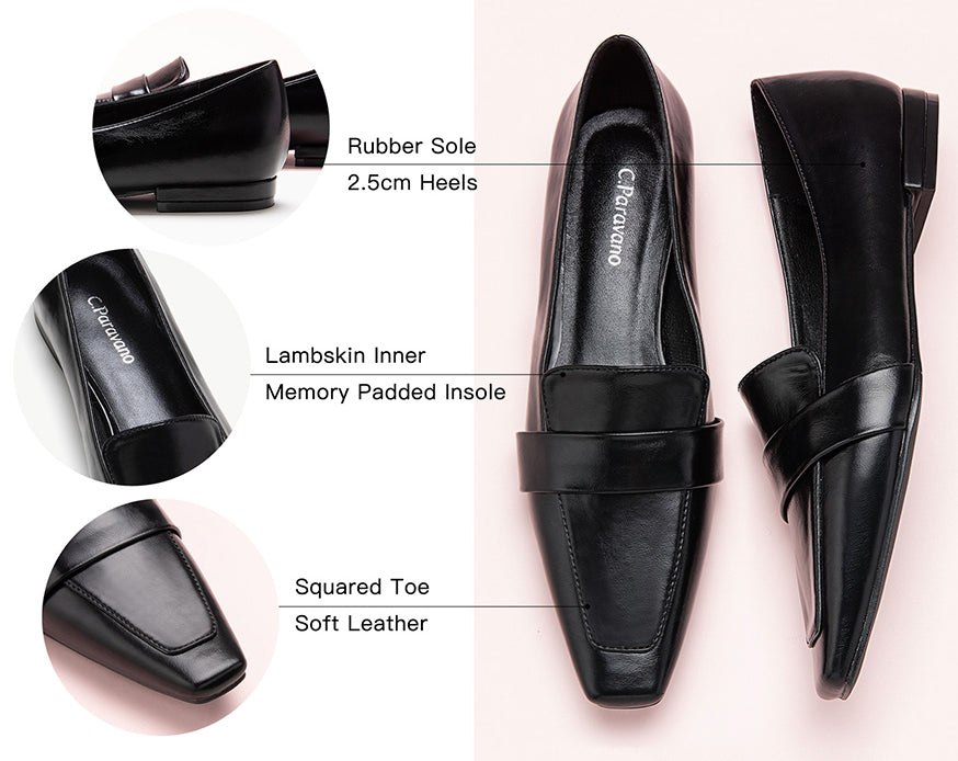 Sophisticated Black Soft Leather Loafers with Penny Strap