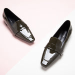 Green Platform Loafers with Penny Strap, perfect for a confident and fashionable look in any urban setting