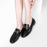 Gold Bit Round Toe Loafers (Loraine)
