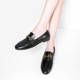 Gold Bit Round Toe Loafers (Loraine)