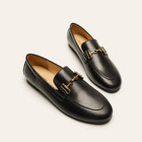 Gold Bit Round Toe Loafers (Loraine)（Market）