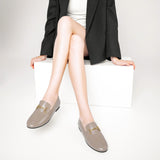 Gold Bit Round Toe Loafers (Loraine)
