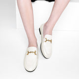 Gold Bit Round Toe Loafers (Loraine)