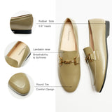 Gold Bit Round Toe Loafers (Loraine)