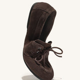Soft Leather Lace-Up Loafers(Luisa)