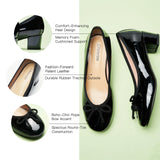 Bow knotted Ballet Block Heels (Lacy)