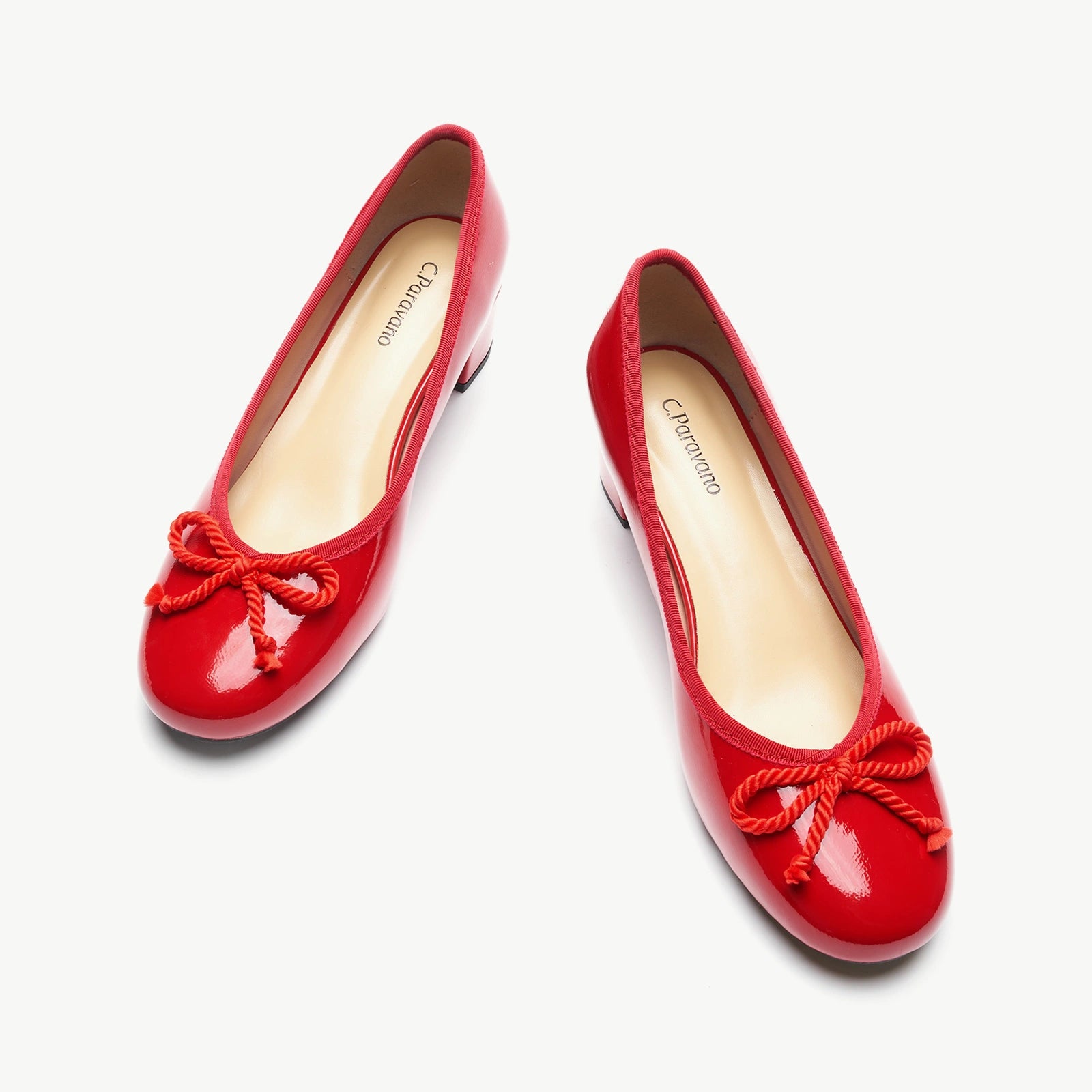 Bow knotted Ballet Block Heels (Lacy)