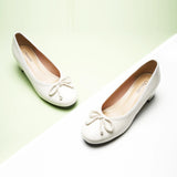 Bow knotted Ballet Block Heels (Lacy)