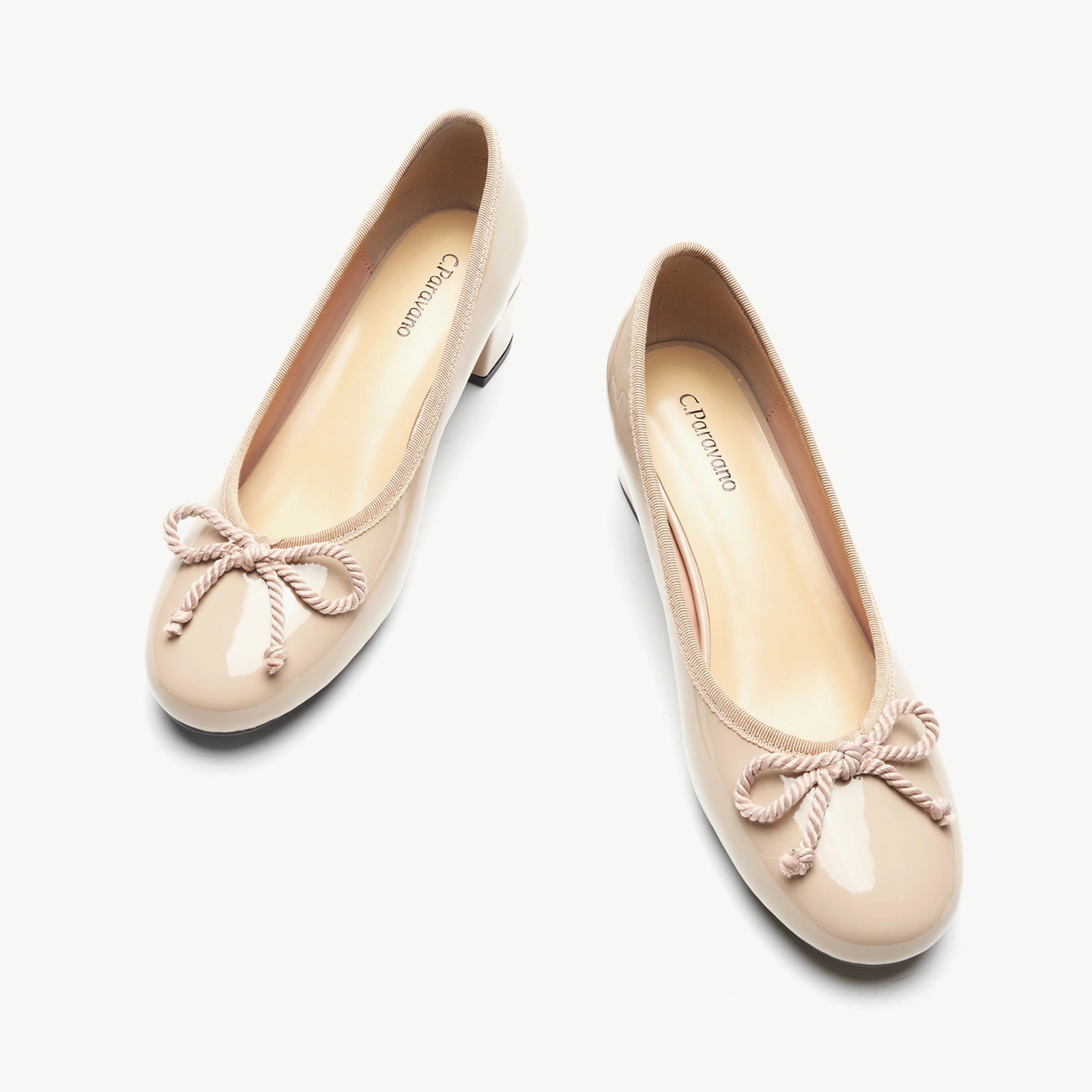 Bow knotted Ballet Block Heels (Lacy)